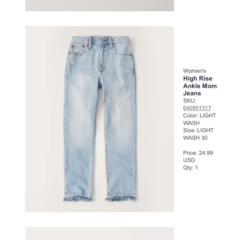 Abercrombie high rise mom jeans